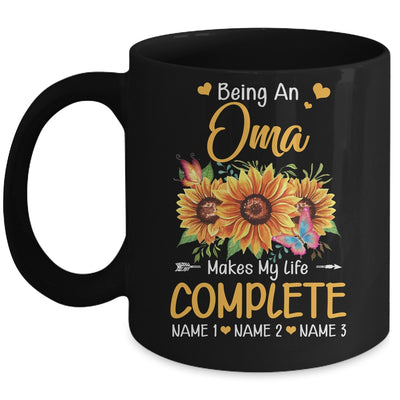 Personalized Being A Oma Makes My Life Complete Custom Grandkids Name Mothers Day Birthday Christmas Mug | teecentury