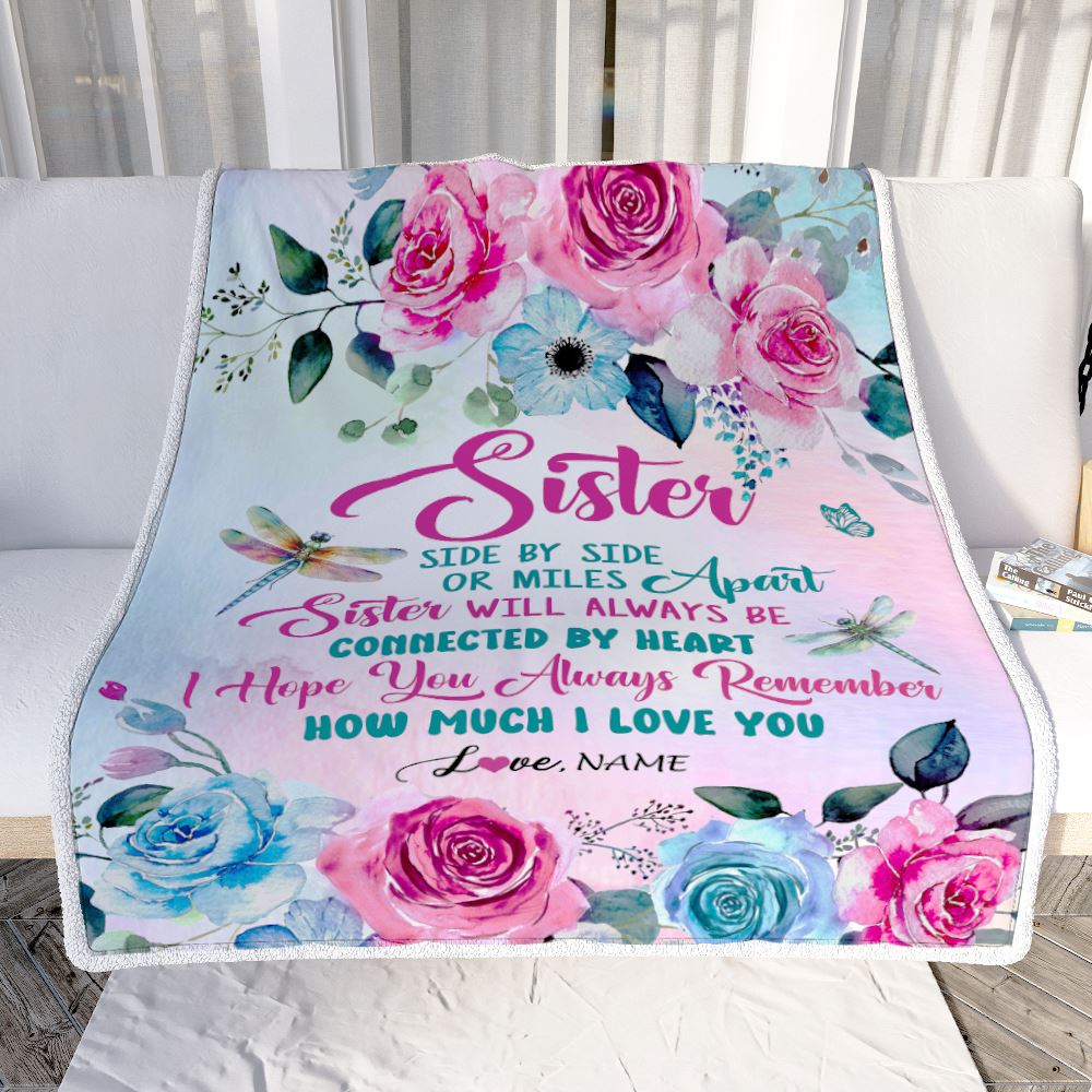 Personalized Big Sister Gifts Blanket From Sisters Besie Best Friend Side By Side Sister Gifts For Women Birthday Xmas Christmas Customized Fleece Blanket | teecentury