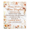 Personalized Birthday Gifts For Bonus Daughter Gifts From Mom Dad Blanket Yellow Happy Birthday Stepdaughter Unique Gifts Bday Customized Fleece Blanket | teecentury