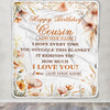 Personalized Birthday Gifts For Cousin Gifts From Family Blanket Yellow Happy Birthday Cousin Unique Gifts Bday Customized Fleece Throw Blanket | teecentury