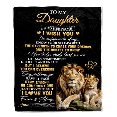 Personalized Birthday Gifts For Daughter From Dad Father Blanket I Wish You To My Daughter Gifts Graduation Christmas Gift Ideas Customized Fleece Blanket | teecentury