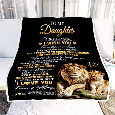 Personalized Birthday Gifts For Daughter From Dad Father Blanket I Wish You To My Daughter Gifts Graduation Christmas Gift Ideas Customized Fleece Blanket | teecentury