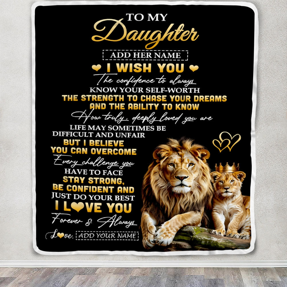 Personalized Birthday Gifts For Daughter From Dad Father Blanket I Wish You To My Daughter Gifts Graduation Christmas Gift Ideas Customized Fleece Blanket | teecentury