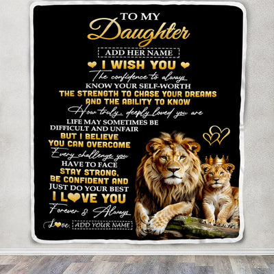 Personalized Birthday Gifts For Daughter From Dad Father Blanket I Wish You To My Daughter Gifts Graduation Christmas Gift Ideas Customized Fleece Blanket | teecentury