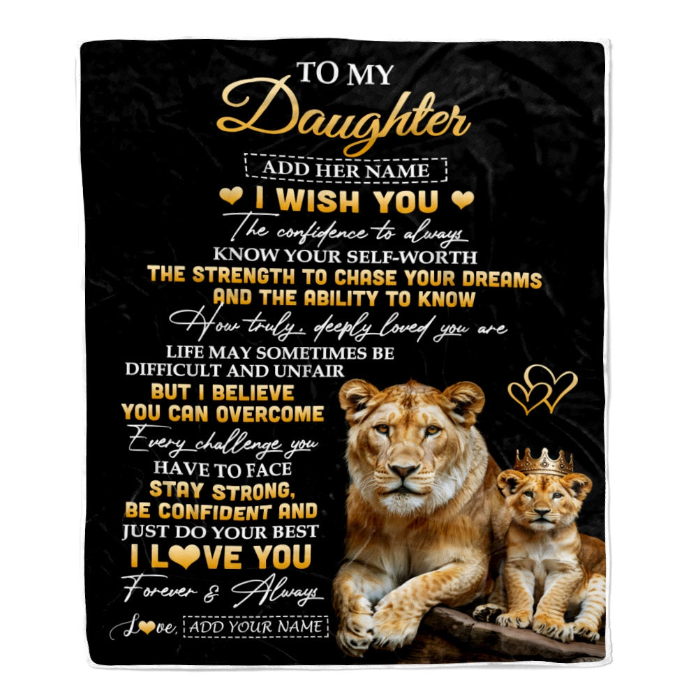 Personalized Birthday Gifts For Daughter From Mom Mother Blanket I Wish You To My Daughter Gifts Graduation Christmas Gift Ideas Customized Fleece Blanket | teecentury