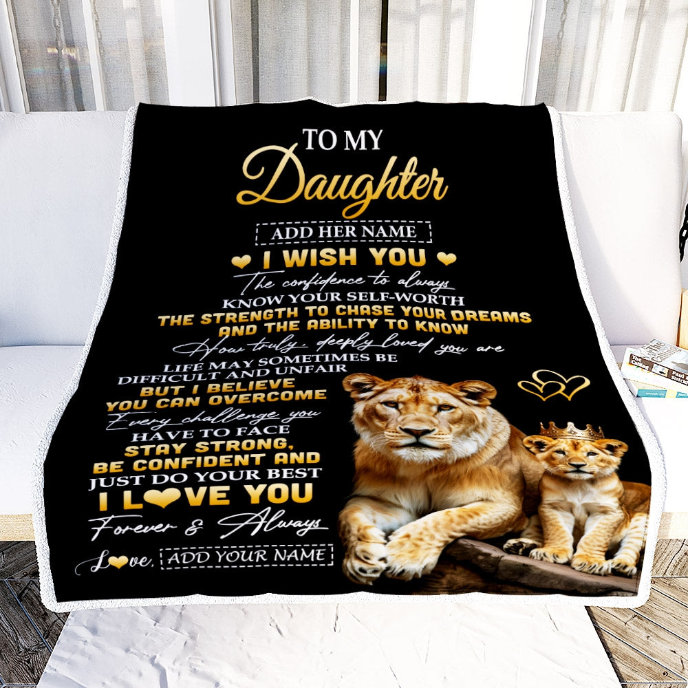 Personalized Birthday Gifts For Daughter From Mom Mother Blanket I Wish You To My Daughter Gifts Graduation Christmas Gift Ideas Customized Fleece Blanket | teecentury
