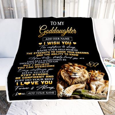 Personalized Birthday Gifts For Goddaughter From Godfather Blanket I Wish You To My Goddaughter Gifts Graduation Christmas Gift Ideas Custom Fleece Blanket | teecentury