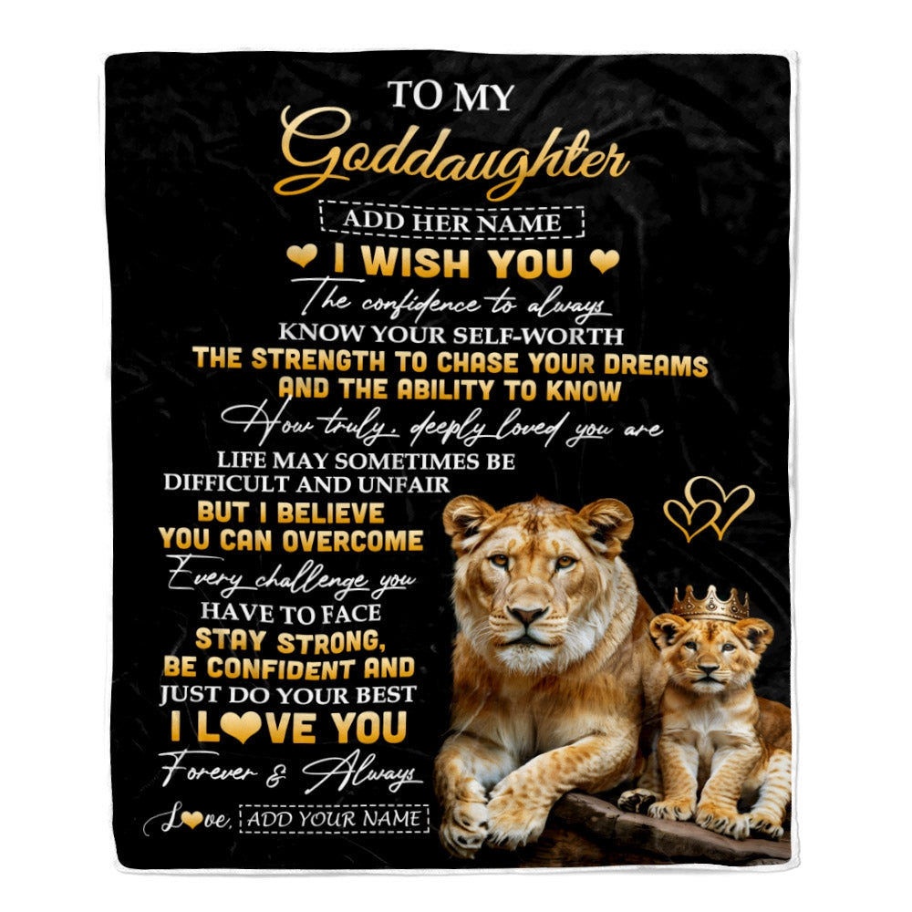 Personalized Birthday Gifts For Goddaughter From Godmother Blanket I Wish You To My Goddaughter Gifts Graduation Christmas Gift Ideas Custom Fleece Blanket | teecentury