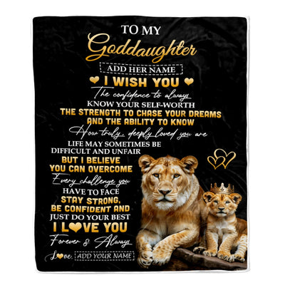 Personalized Birthday Gifts For Goddaughter From Godmother Blanket I Wish You To My Goddaughter Gifts Graduation Christmas Gift Ideas Custom Fleece Blanket | teecentury