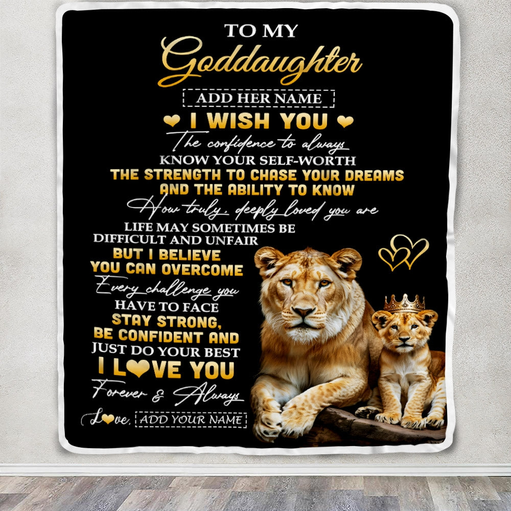 Personalized Birthday Gifts For Goddaughter From Godmother Blanket I Wish You To My Goddaughter Gifts Graduation Christmas Gift Ideas Custom Fleece Blanket | teecentury