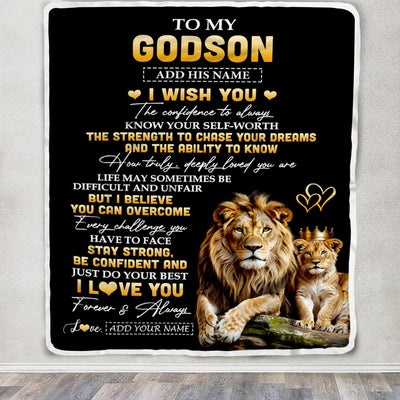 Personalized Birthday Gifts For Godson From Godfather Uncle Blanket I Wish You To My Godson Gifts Graduation Christmas Gift Ideas Customized Fleece Blanket | teecentury