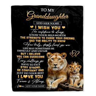 Personalized Birthday Gifts For Granddaughter From Grandma Blanket I Wish You To My Granddaughter Gifts Graduation Christmas Gift Ideas Custom Fleece Blanket | teecentury