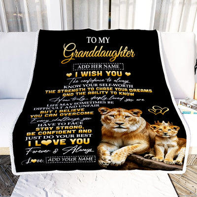 Personalized Birthday Gifts For Granddaughter From Grandma Blanket I Wish You To My Granddaughter Gifts Graduation Christmas Gift Ideas Custom Fleece Blanket | teecentury
