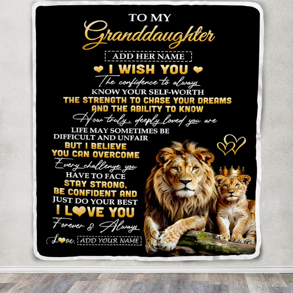 Personalized Birthday Gifts For Granddaughter From Grandpa Blanket I Wish You To My Granddaughter Gifts Graduation Christmas Gift Ideas Custom Fleece Blanket | teecentury