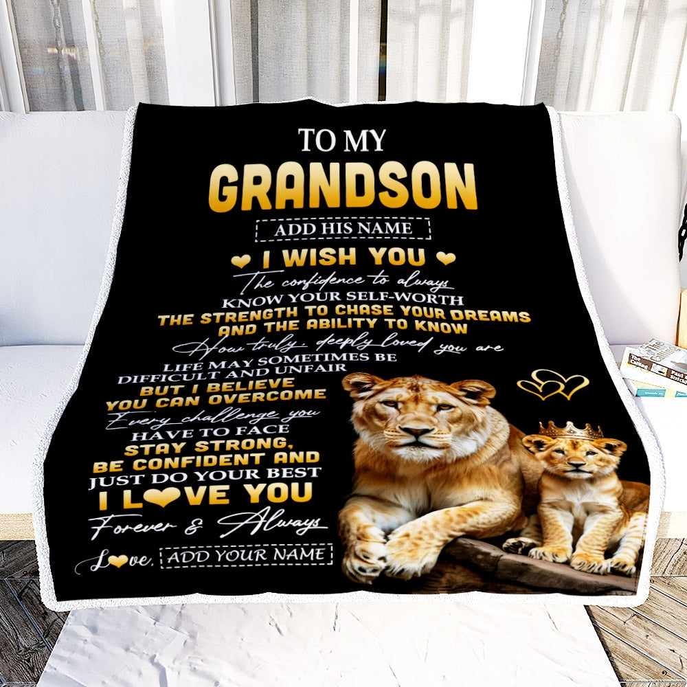 Personalized Birthday Gifts For Grandson From Grandma Grandmother Blanket I Wish You To My Grandson Gifts Graduation Christmas Gift Ideas Custom Fleece Blanket | teecentury
