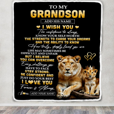Personalized Birthday Gifts For Grandson From Grandma Grandmother Blanket I Wish You To My Grandson Gifts Graduation Christmas Gift Ideas Custom Fleece Blanket | teecentury