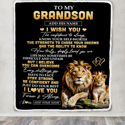 Personalized Birthday Gifts For Grandson From Grandpa Grandfather Blanket I Wish You To My Grandson Gifts Graduation Christmas Gift Ideas Custom Fleece Blanket | teecentury