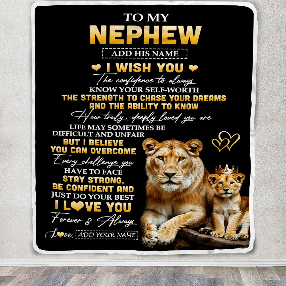 Personalized Birthday Gifts For Nephew From Aunt Auntie Blanket I Wish You To My Nephew Gifts Graduation Christmas Gift Ideas Customized Fleece Throw Blanket | teecentury
