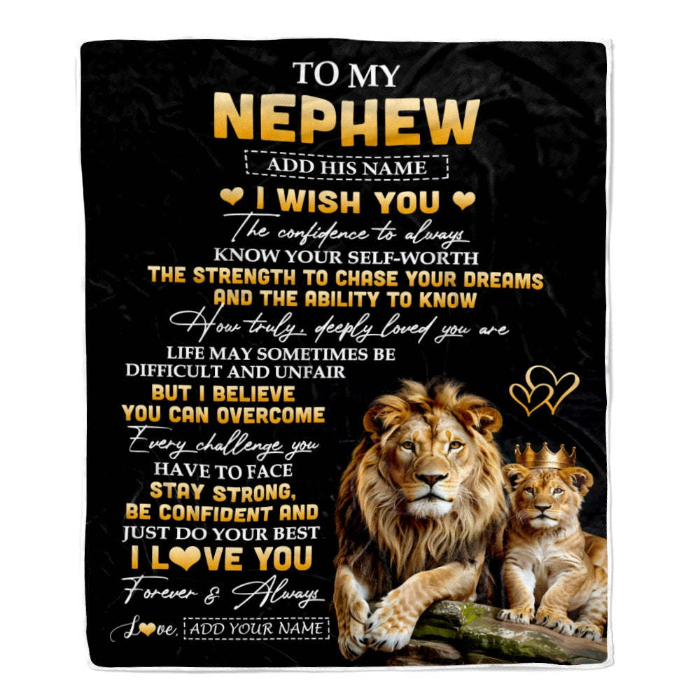 Personalized Birthday Gifts For Nephew From Uncle Blanket I Wish You To My Nephew Gifts Graduation Christmas Gift Ideas Customized Fleece Throw Blanket | teecentury