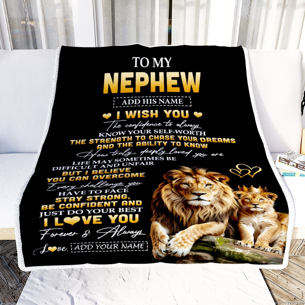 Personalized Birthday Gifts For Nephew From Uncle Blanket I Wish You To My Nephew Gifts Graduation Christmas Gift Ideas Customized Fleece Throw Blanket | teecentury