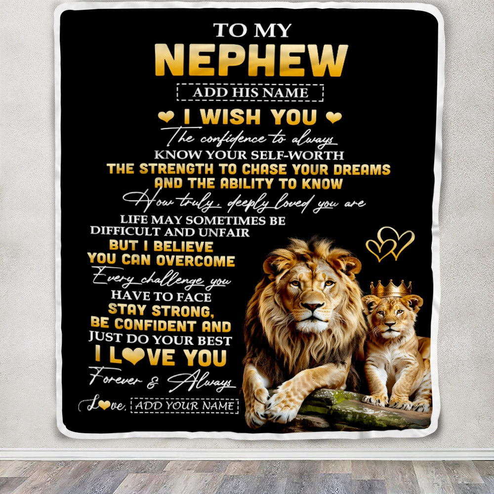 Personalized Birthday Gifts For Nephew From Uncle Blanket I Wish You To My Nephew Gifts Graduation Christmas Gift Ideas Customized Fleece Throw Blanket | teecentury