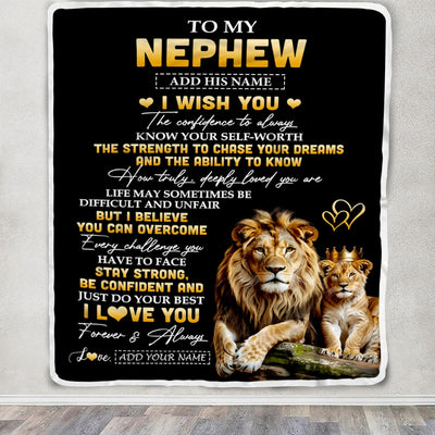 Personalized Birthday Gifts For Nephew From Uncle Blanket I Wish You To My Nephew Gifts Graduation Christmas Gift Ideas Customized Fleece Throw Blanket | teecentury