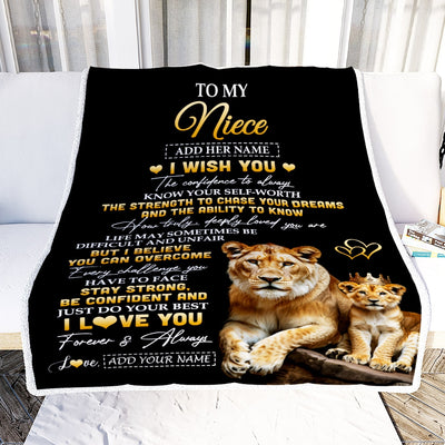 Personalized Birthday Gifts For Niece From Aunt Auntie Blanket I Wish You To My Niece Gifts Graduation Christmas Gift Ideas Customized Fleece Throw Blanket | teecentury