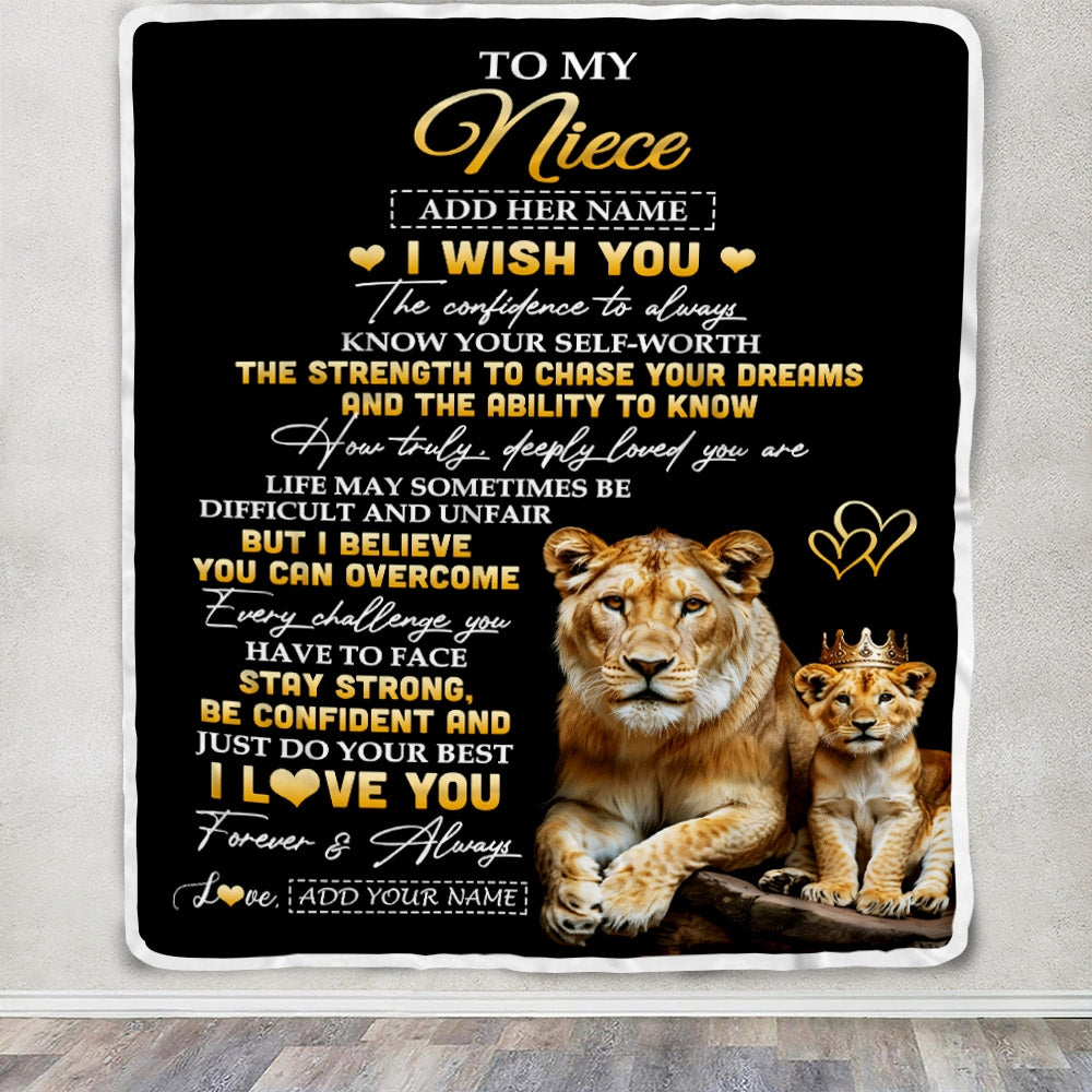 Personalized Birthday Gifts For Niece From Aunt Auntie Blanket I Wish You To My Niece Gifts Graduation Christmas Gift Ideas Customized Fleece Throw Blanket | teecentury