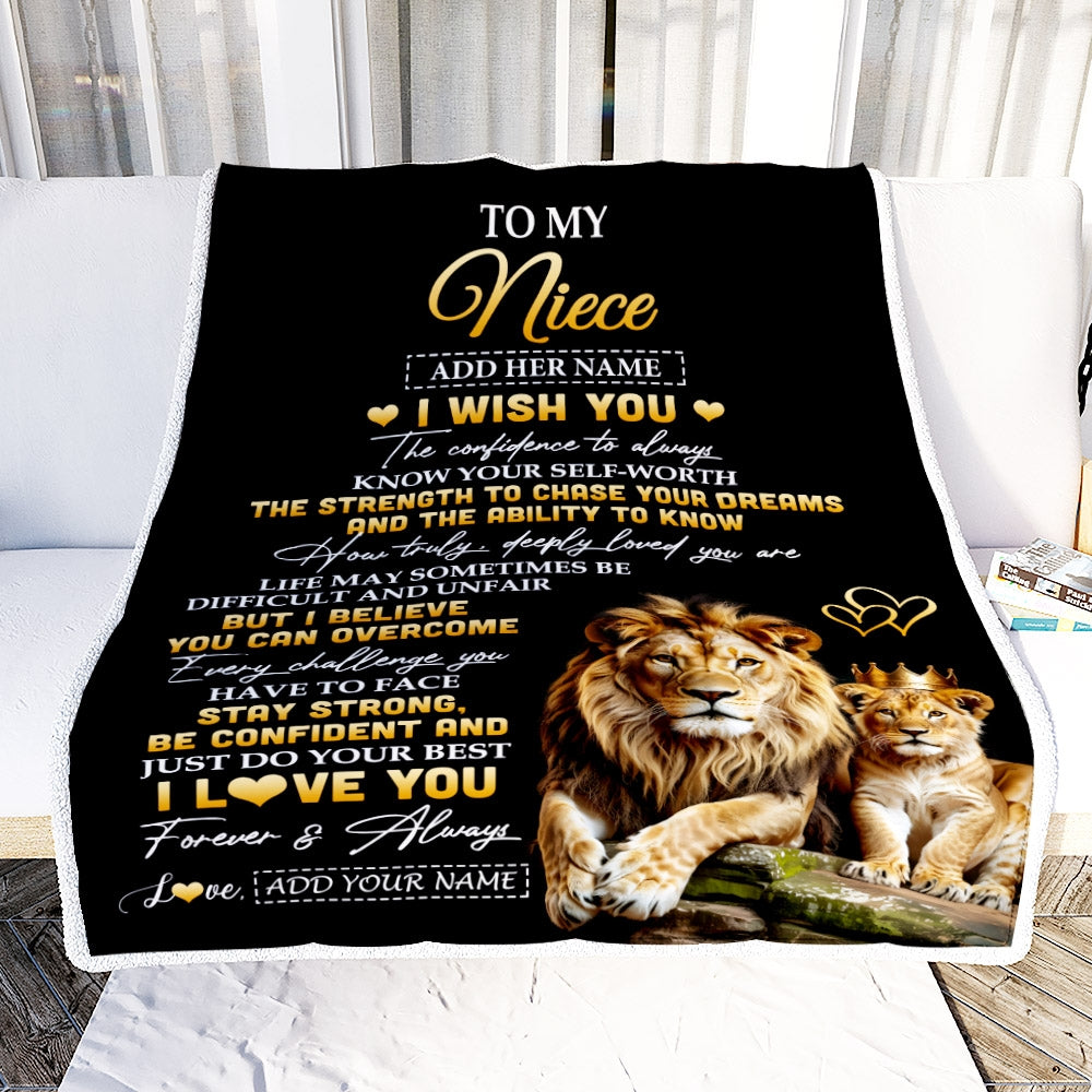 Personalized Birthday Gifts For Niece From Uncle Blanket I Wish You To My Niece Gifts Graduation Christmas Gift Ideas Customized Fleece Throw Blanket | teecentury