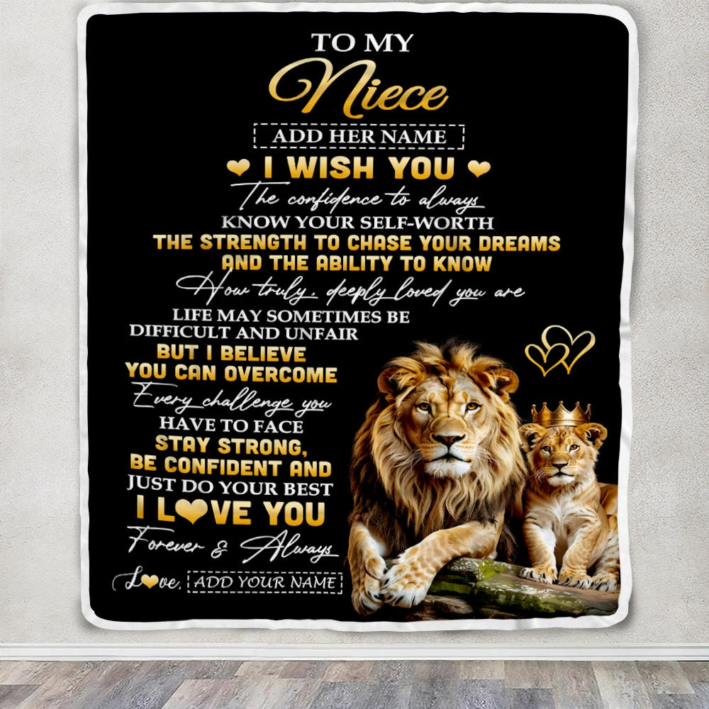 Personalized Birthday Gifts For Niece From Uncle Blanket I Wish You To My Niece Gifts Graduation Christmas Gift Ideas Customized Fleece Throw Blanket | teecentury