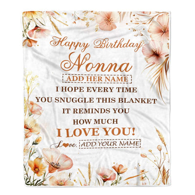Personalized Birthday Gifts For Nonna Gifts From Granddaughter Grandson Blanket Yellow Happy Birthday Nonna Unique Gifts Bday Customized Fleece Blanket | teecentury