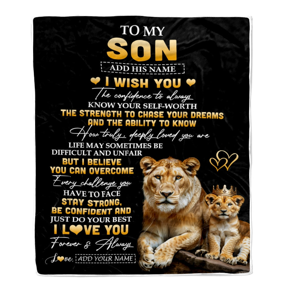Personalized Birthday Gifts For Son From Mom Mother Blanket I Wish You To My Son Gifts Graduation Christmas Gift Ideas Customized Fleece Throw Blanket | teecentury
