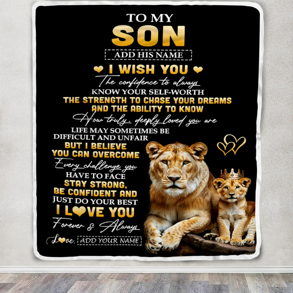 Personalized Birthday Gifts For Son From Mom Mother Blanket I Wish You To My Son Gifts Graduation Christmas Gift Ideas Customized Fleece Throw Blanket | teecentury