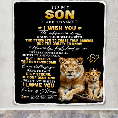 Personalized Birthday Gifts For Son From Mom Mother Blanket I Wish You To My Son Gifts Graduation Christmas Gift Ideas Customized Fleece Throw Blanket | teecentury