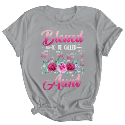 Personalized Blessed To Be Called Aunt Custom Kids Name Mothers Day Birthday Christmas Rose Butterfly Shirt & Tank Top | teecentury