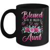 Personalized Blessed To Be Called Aunt Custom Kids Name Mothers Day Birthday Christmas Rose Butterfly Mug | teecentury