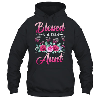 Personalized Blessed To Be Called Aunt Custom Kids Name Mothers Day Birthday Christmas Rose Butterfly Shirt & Tank Top | teecentury