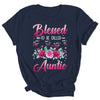 Personalized Blessed To Be Called Auntie Custom Kids Name Mothers Day Birthday Christmas Rose Butterfly Shirt & Tank Top | teecentury