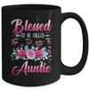 Personalized Blessed To Be Called Auntie Custom Kids Name Mothers Day Birthday Christmas Rose Butterfly Mug | teecentury