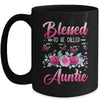 Personalized Blessed To Be Called Auntie Custom Kids Name Mothers Day Birthday Christmas Rose Butterfly Mug | teecentury