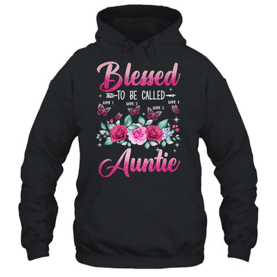 Personalized Blessed To Be Called Auntie Custom Kids Name Mothers Day Birthday Christmas Rose Butterfly Shirt & Tank Top | teecentury