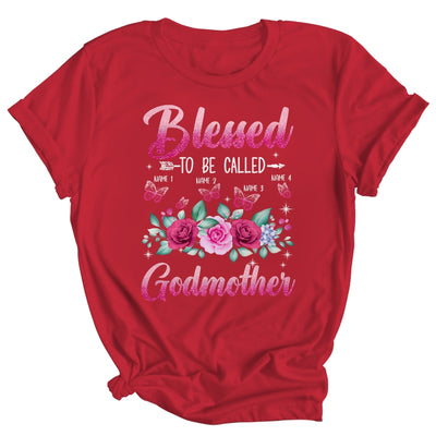 Personalized Blessed To Be Called Godmother Custom Kids Name Mothers Day Birthday Christmas Rose Butterfly Shirt & Tank Top | teecentury