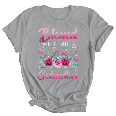 Personalized Blessed To Be Called Godmother Custom Kids Name Mothers Day Birthday Christmas Rose Butterfly Shirt & Tank Top | teecentury