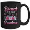 Personalized Blessed To Be Called Grandma Custom Grandkids Name Mothers Day Birthday Christmas Rose Butterfly Mug | teecentury