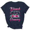 Personalized Blessed To Be Called Granny Custom Grandkids Name Mothers Day Birthday Christmas Rose Butterfly Shirt & Tank Top | teecentury