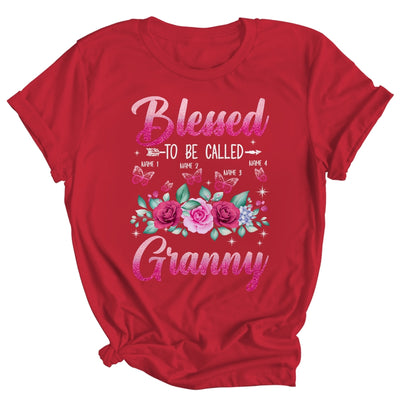 Personalized Blessed To Be Called Granny Custom Grandkids Name Mothers Day Birthday Christmas Rose Butterfly Shirt & Tank Top | teecentury