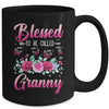 Personalized Blessed To Be Called Granny Custom Grandkids Name Mothers Day Birthday Christmas Rose Butterfly Mug | teecentury