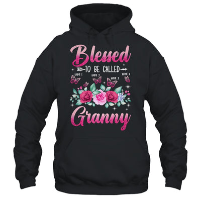 Personalized Blessed To Be Called Granny Custom Grandkids Name Mothers Day Birthday Christmas Rose Butterfly Shirt & Tank Top | teecentury