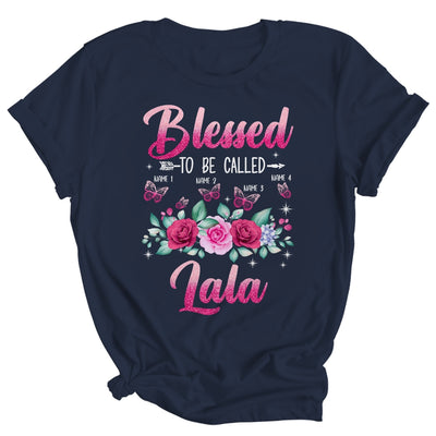 Personalized Blessed To Be Called Lala Custom Grandkids Name Mothers Day Birthday Christmas Rose Butterfly Shirt & Tank Top | teecentury
