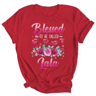 Personalized Blessed To Be Called Lala Custom Grandkids Name Mothers Day Birthday Christmas Rose Butterfly Shirt & Tank Top | teecentury